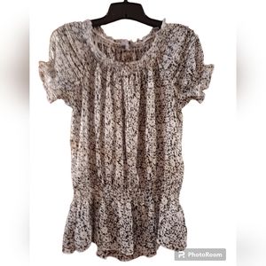 New York Collection Women's Top Blouse Black and White Light weight